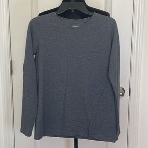 Lands End Relaxed Fit Gray Long Sleeve Shirt Size S (6-8)